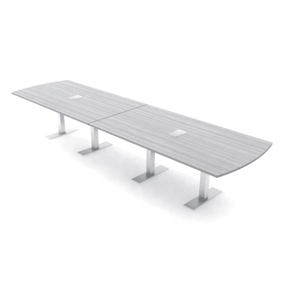 14 Person Arc Rectangle Modular Conference Table w/Electric T-Bases
