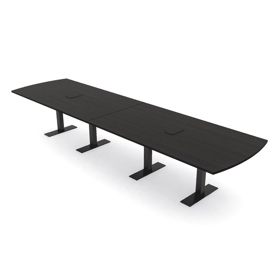 14 Person Arc Rectangle Modular Conference Table w/Electric T-Bases