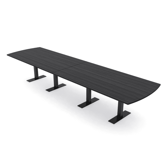 14 Person Arc Rectangle Modular Conference Table w/Electric T-Bases