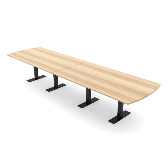 14 Person Arc Rectangle Modular Conference Table w/Electric T-Bases