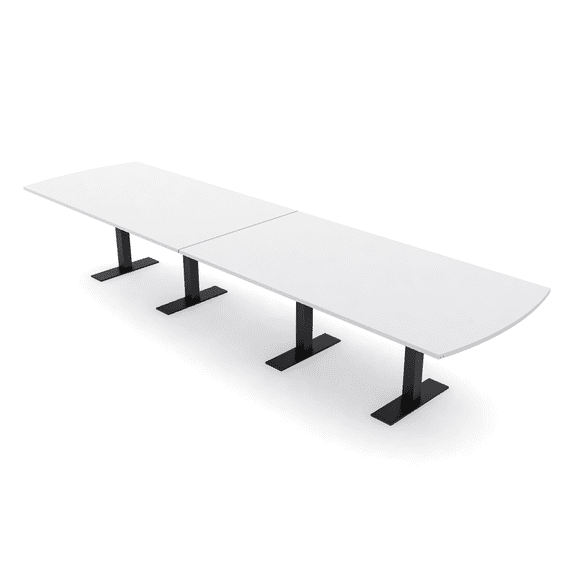14 Person Arc Rectangle Modular Conference Table w/Electric T-Bases