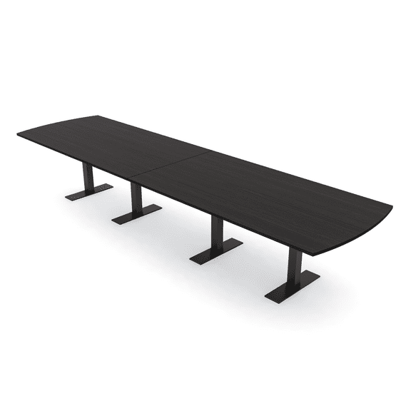 14 Person Arc Rectangle Modular Conference Table w/Electric T-Bases