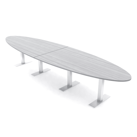 14Ft Modular Oval Conference Table With Metal T Bases Electrical Units