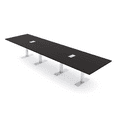 thumbnail image 1 of 14 Person Modular Powered Rectangular Conference Table Metal T Bases, 1 of 8