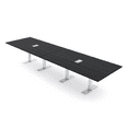 thumbnail image 1 of 14 Person Modular Powered Rectangular Conference Table Metal T Bases, 1 of 8