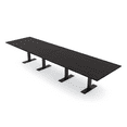 thumbnail image 1 of 14 Person Modular Powered Rectangular Conference Table Metal T Bases, 1 of 8