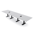 thumbnail image 1 of 14 Person Modular Powered Rectangular Conference Table Metal T Bases, 1 of 8