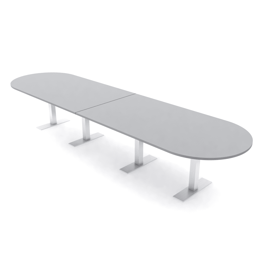 14 Person Modular Racetrack Conference Table Metal T Bases Power Units ...