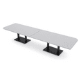 thumbnail image 1 of 14 Person Rounded Corner Boardroom Table With Metal Base Power Module, 1 of 5