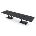 thumbnail image 1 of 14 Person Rounded Corner Boardroom Table With Metal Base Power Module, 1 of 7