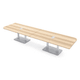 thumbnail image 1 of 14 Person Rounded Corner Boardroom Table With Metal Base Power Module, 1 of 7