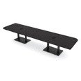 thumbnail image 1 of 14 Person Rounded Corner Boardroom Table With Metal Base Power Module, 1 of 7