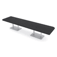 thumbnail image 1 of 14 Person Rounded Corner Boardroom Table With Metal Base Power Module, 1 of 5