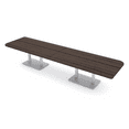 thumbnail image 1 of 14 Person Rounded Corner Boardroom Table With Metal Base Power Module, 1 of 5