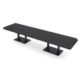 thumbnail image 1 of 14 Person Rounded Corner Boardroom Table With Metal Base Power Module, 1 of 5