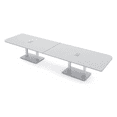 thumbnail image 1 of 14 Person Rounded Corner Boardroom Table With Metal Base Power Module, 1 of 7