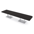 thumbnail image 1 of 14 Person Rounded Corner Boardroom Table With Metal Base Power Module, 1 of 5