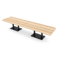 thumbnail image 1 of 14 Person Rounded Corner Boardroom Table With Metal Base Power Module, 1 of 5