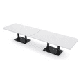 thumbnail image 1 of 14 Person Rounded Corner Boardroom Table With Metal Base Power Module, 1 of 5