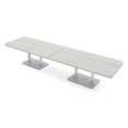 thumbnail image 1 of 14 Person Rounded Corner Boardroom Table With Metal Base Power Module, 1 of 5