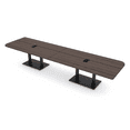 thumbnail image 1 of 14 Person Rounded Corner Boardroom Table With Metal Base Power Module, 1 of 7