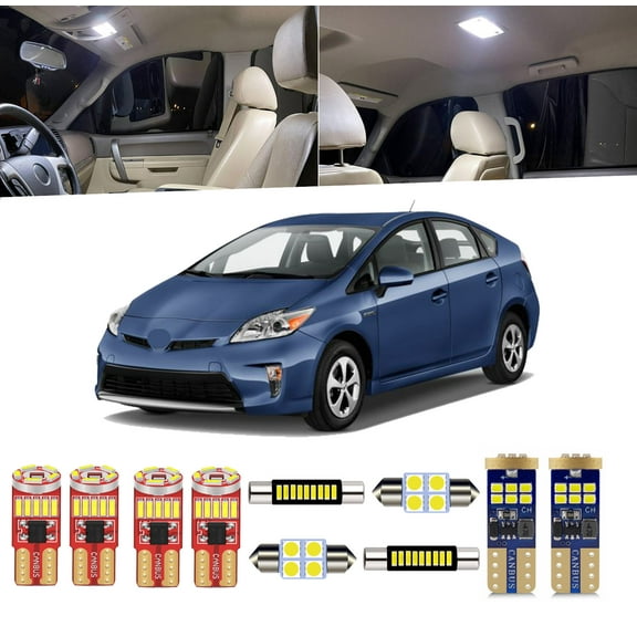14 Piece Car Interior LED Lights Kit for Toyota Prius 2010 2011 2012 2013 2014 2015 Interior LED Light Bulbs Package License Plate Light  + Install Tool