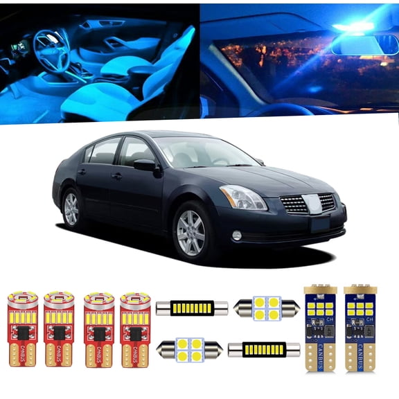 14 Piece Car Interior LED Lights Kit for Nissan Maxima 2004-2008 Dome Map Trunk Vanity Mirror Door Footwell Light Bulb+ Install Tool
