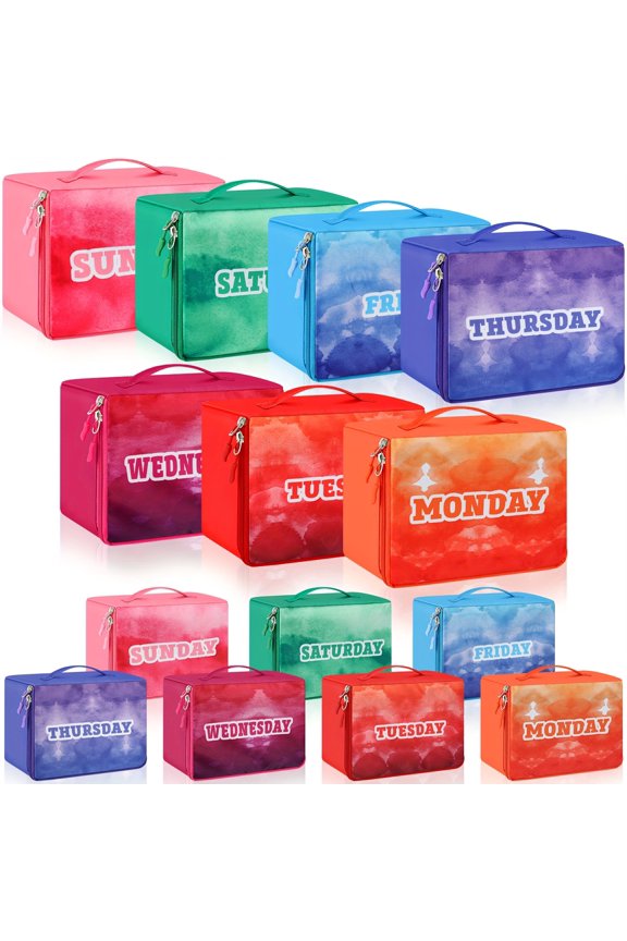 14-Piece Color-Coded Travel Packing Cube Set, Heavy-Duty Compression Luggage Organizers for Suitcases and Backpacks, 9x7x3 Inch Rectangular Zippered Containers for Efficient Packing