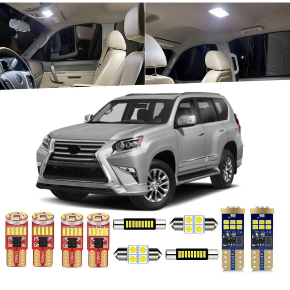 14 Piece Interior LED Lights Kit for Lexus GX460 2010-2020 Dome Map Door Indoor Light +Install Tool