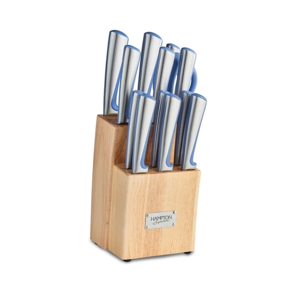 14 Piece Kitchen Knife Block Set with Stainless Steel Blades