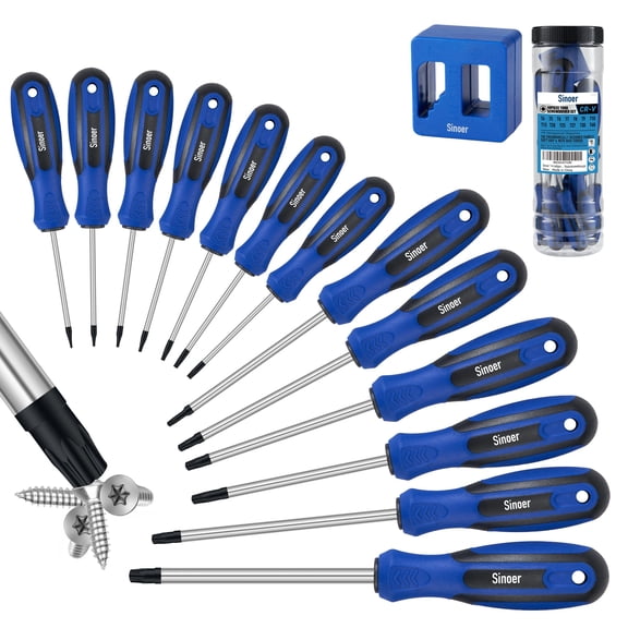 14-Piece Magnetic Torx Screwdriver Set T4-T40 Chrome Vanadium Steel