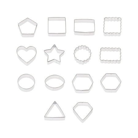 14 Count, Assorted Shapes, Metal Cookie Cutters Set, by Way To Celebrate