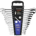 thumbnail image 1 of 14-Piece Ratcheting Wrench Set, SAE 1/4”-7/8”, Chrome Vanadium Steel Combination Wrench set with Wrench Rack, 1 of 7