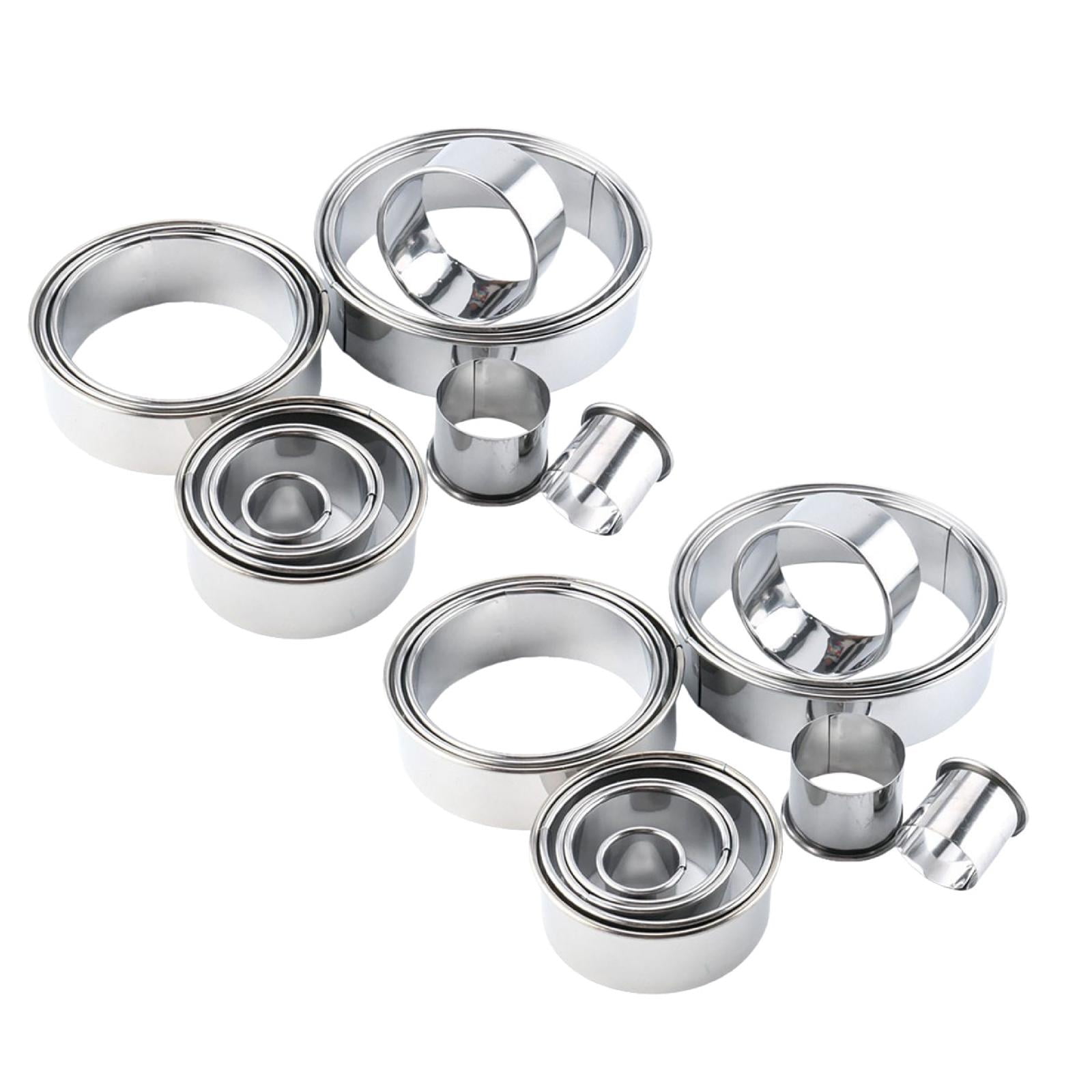 14 Piece Stainless Steel Round Die Baking Tool Cookie Decoration Sugar