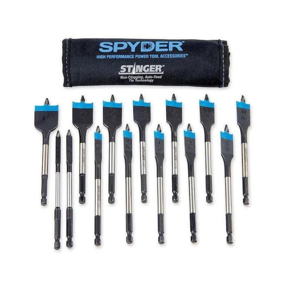 14 Piece Stinger Spade Bit Set w / Pouch - Spyder 11001