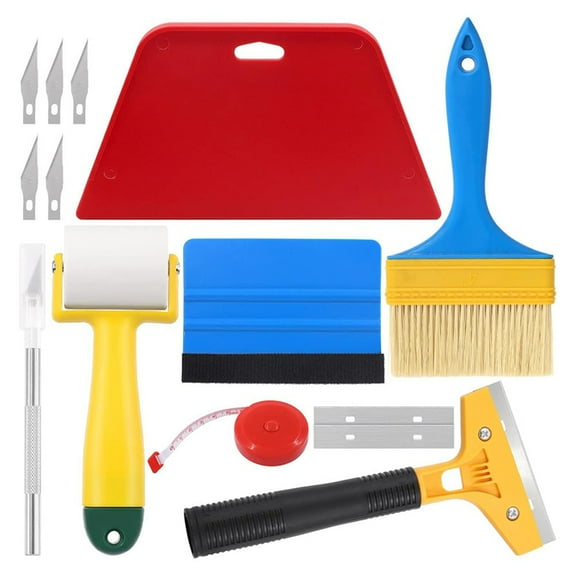 14 Piece Wallpaper Tools, Wallpaper Smoothing Tool Kit, for Wallpaper Hanging, Contact Paper, Vinyl Application,1 set * wallpaper tools,As Shown