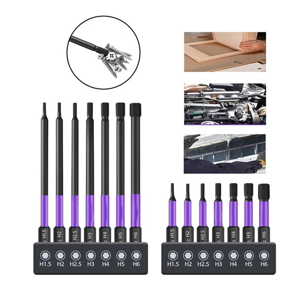 14 Pieces 14 Inch Hex Head Screwdriver Set Magnetic Tips 50mm 100mm Lengths with Holder for Enhanced Work Productivity