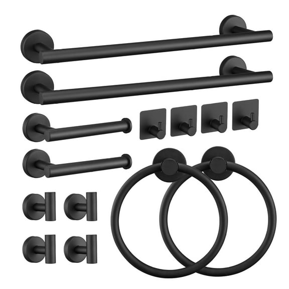 14 Pieces Bathroom Accessories Set Towel Bar Set Wall Mounted