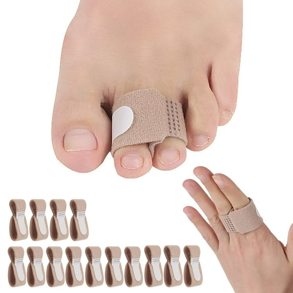 14 Pieces Broken Toe Wraps, Cushioned Bandages, Hammer Toe Separator Splints, Toe Straight, Hammer Toe Wrap, for Broken Toe