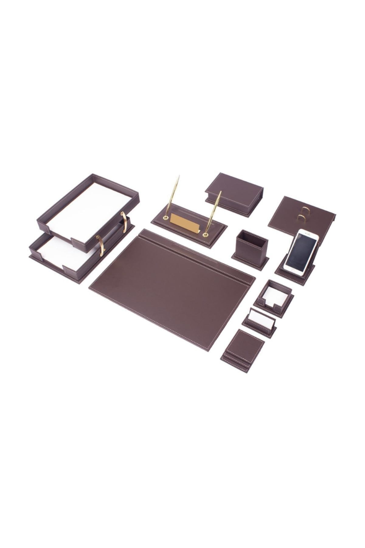 14 Pieces-Desk Office Accessories-Storage-Desk Organizers And Accessories-Office Desk Accessories-Desk Organizer Set-Desk Pads & Blotters