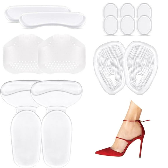 14 Pieces High Heel Cushions,  ZYNERY Silicone Heel Pads Insoles, Heel Liner Inserts, Heel Protectors for Shoes Relieve Plantar Pain for Men and Women