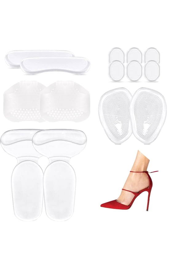 14 Pieces High Heel Cushions,  ZYNERY Silicone Heel Pads Insoles, Heel Liner Inserts, Heel Protectors for Shoes Relieve Plantar Pain for Men and Women