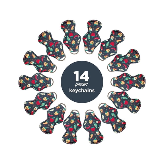 14-Pieces Keychain Holder for Mini Tabasco Hot Sauce Fun & Spicy Accessory for Travel, Gifts, and Everyday Use