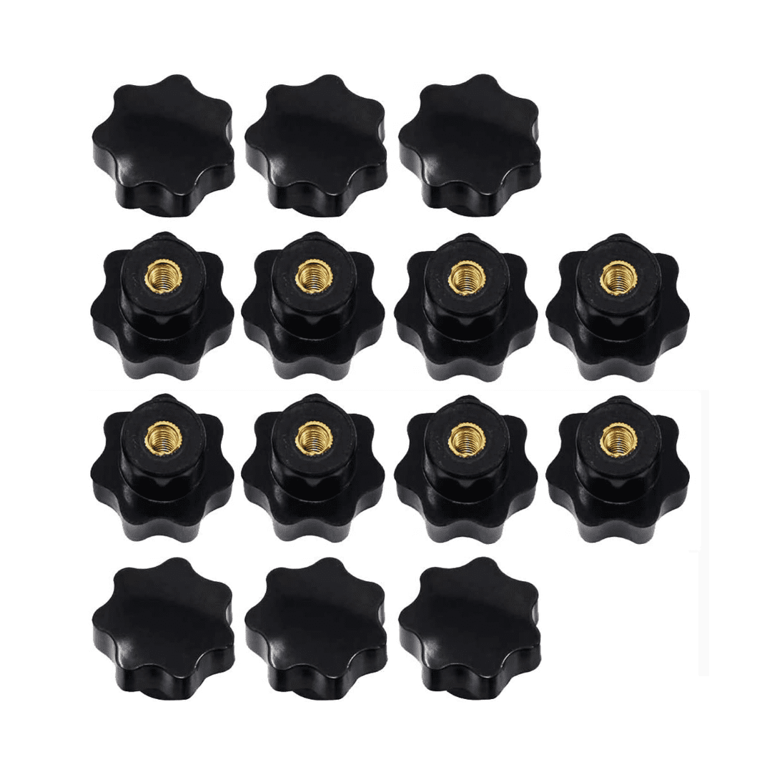 14 Pieces M8 Knurled Thread Tightening Knob, Star Handle, Star Shape