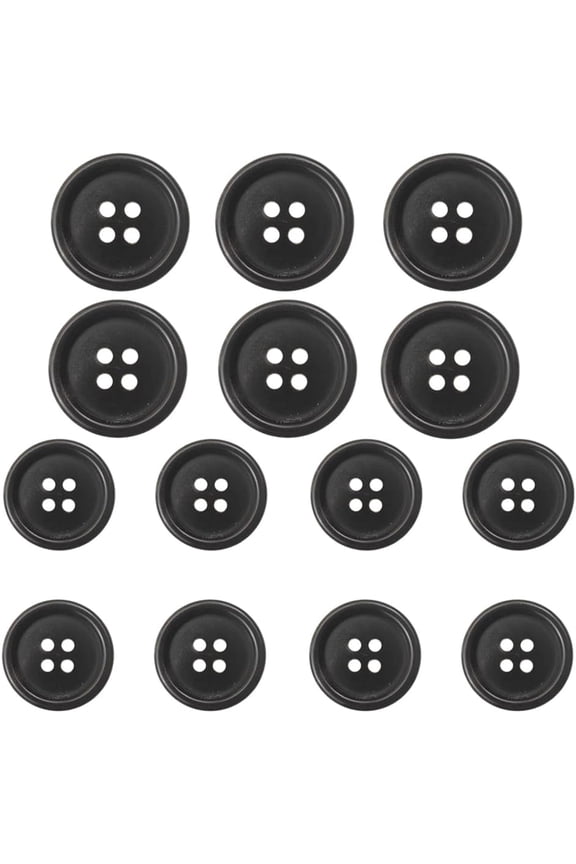 14 Pieces Natural Real Horn Buttons Set for Blazer and Suit, 20mm 15mm Genuine Buffalo Buttons Set for Men Women's Jacket Coat Uniforms Black Black 20mm