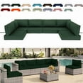 thumbnail image 1 of 14 Pieces Outdoor Replacement Sectional Cushions Set, Waterproof patio furniture cushions For Outdoor Furniture, 4in thick outdoor couch cushions For 6 Seat（Ink green）, 1 of 6