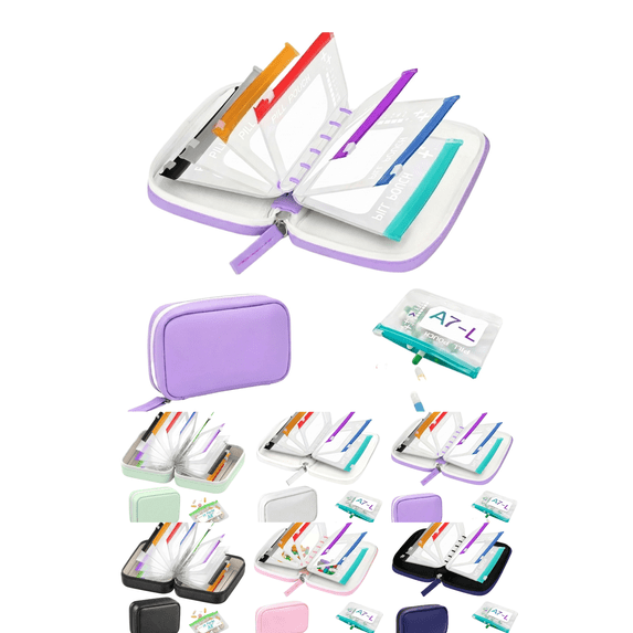 14 Pieces Reusable Plastic Pill Pouches for Travel,Travel Pill Organizer Set with 1 Piece Storage Pouch,Lightweight Portable Pill Organizer Travel Bags for Medication Supplements Home. Purple