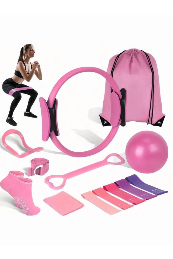 14 Pieces Yoga Set, Pilates Tension Rope Deep, Back Opener, Yoga Ball, Resistance Band.Yoga Socks, Fitness Socks, Yoga Tension Band