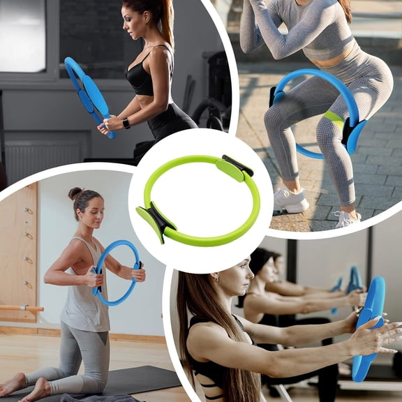 14" Pilates Ring with Padded Handles Flexible Fitness Yoga Ring for Toning Arms, Thighs, Legs & Core, Home Exercise Sports (Multiple Colors)