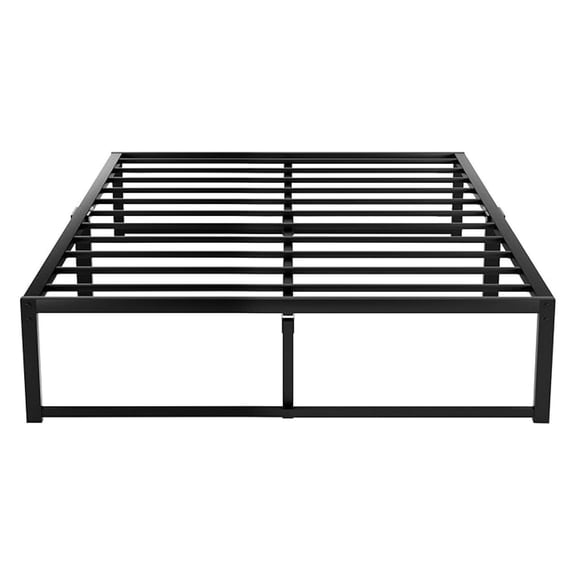 14" Platform Bed Frame/Mattress Foundation/No Box Spring needed/Steel Slat Support (Full Size), Black